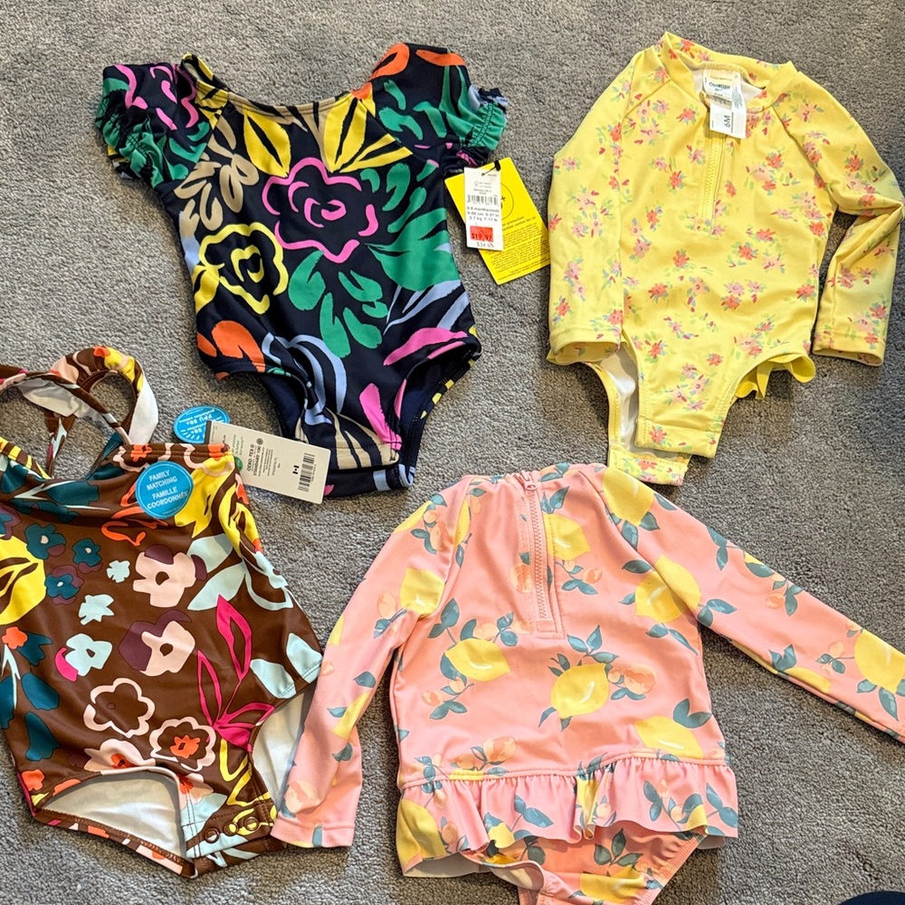Floral and Fruit Print Swimsuits for girls